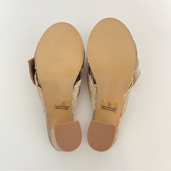 Lulus Dorthea Rose Gold Knotted High Block Heel Sandals - New In Box - Reemoly - Picture 13 of 16